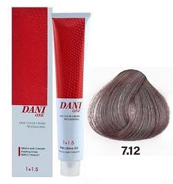 رنگ مو بدون آمونیاک بلوند دودی بنفش متوسط 7/12 دنی وان 100 میل